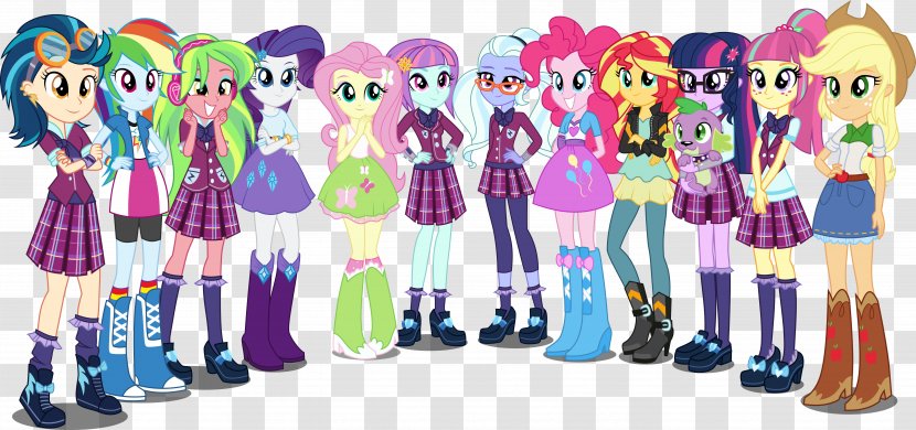 Rainbow Dash Pinkie Pie Spike Twilight Sparkle Applejack - My Little Pony Equestria Girls Legend Of Everfree Transparent PNG