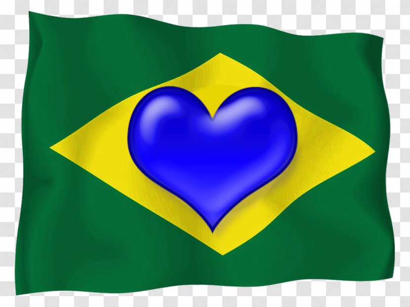 Flag Of Brazil Desktop Wallpaper - Heart - Brasil BANDEIRA Transparent PNG