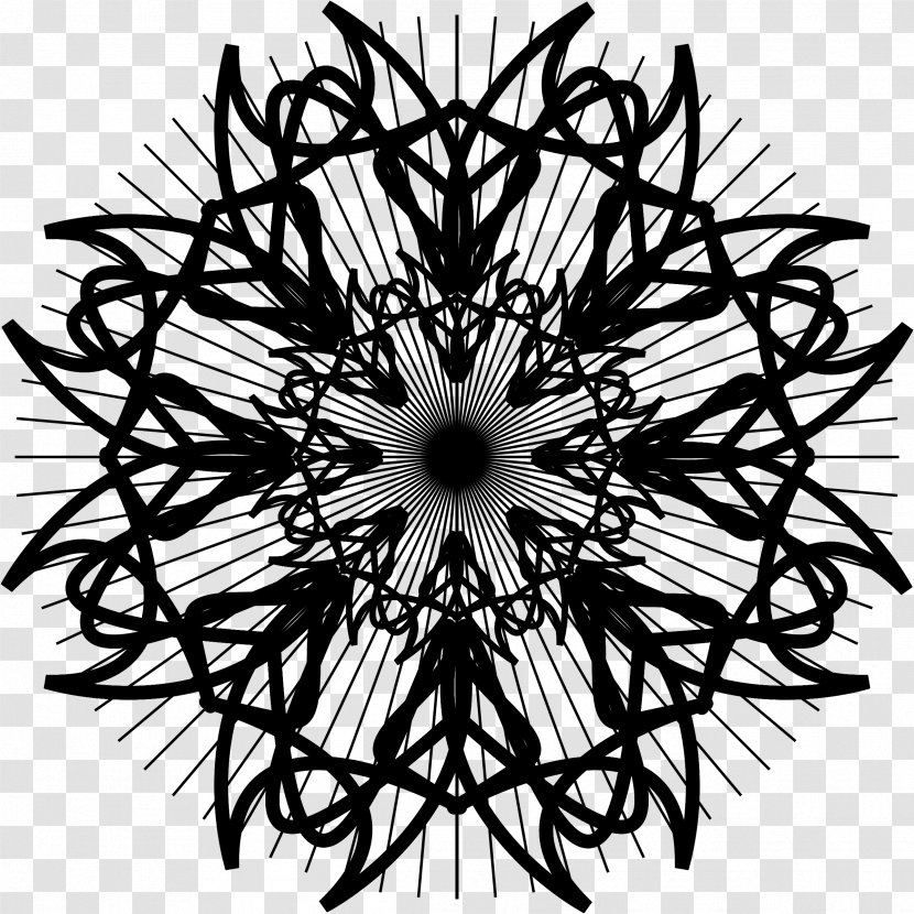 Mandala Royalty-free - Black And White - Rose Window Transparent PNG