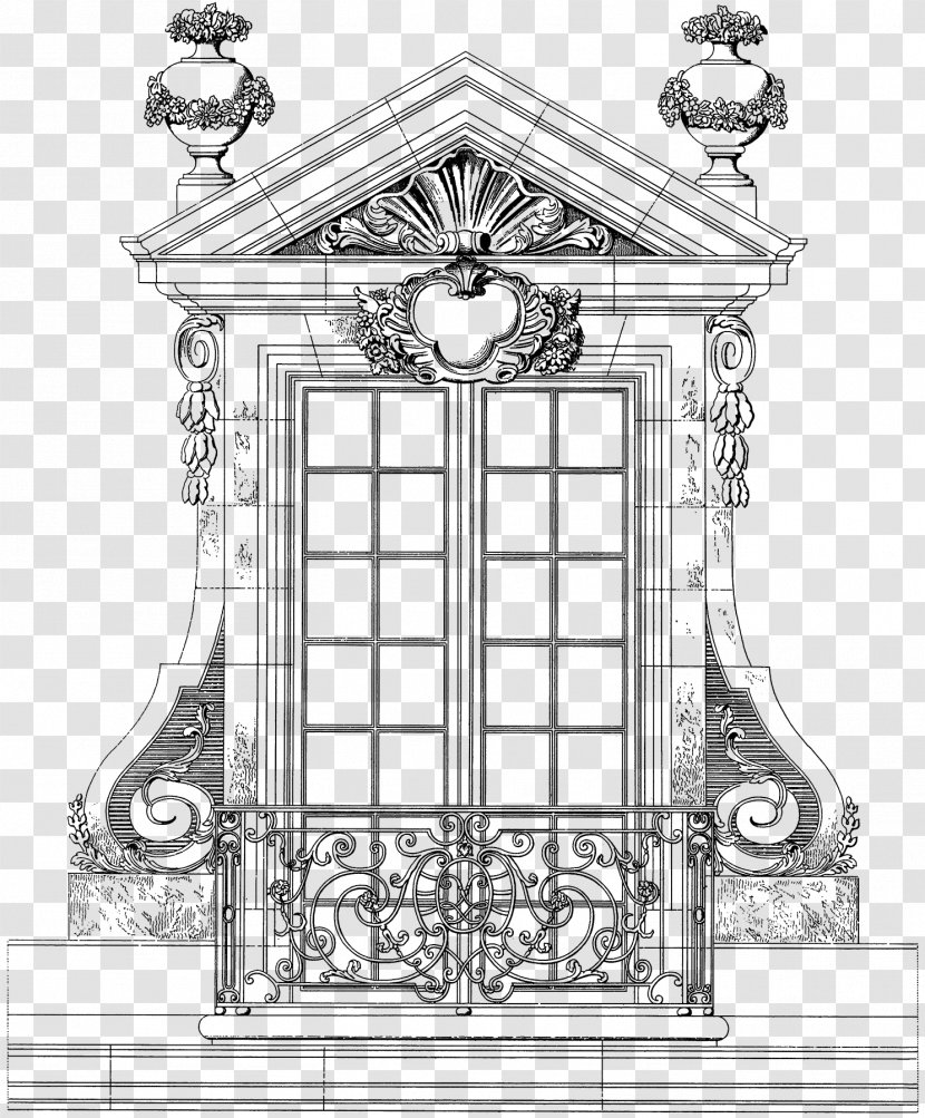 Architecture Drawing Visual Arts - Rectangle - Balcony Transparent PNG