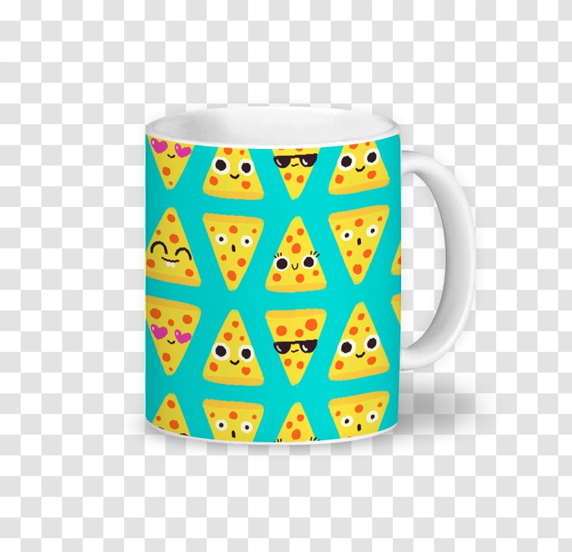 Coffee Cup Pizza Mug Yellow - Fashion Transparent PNG