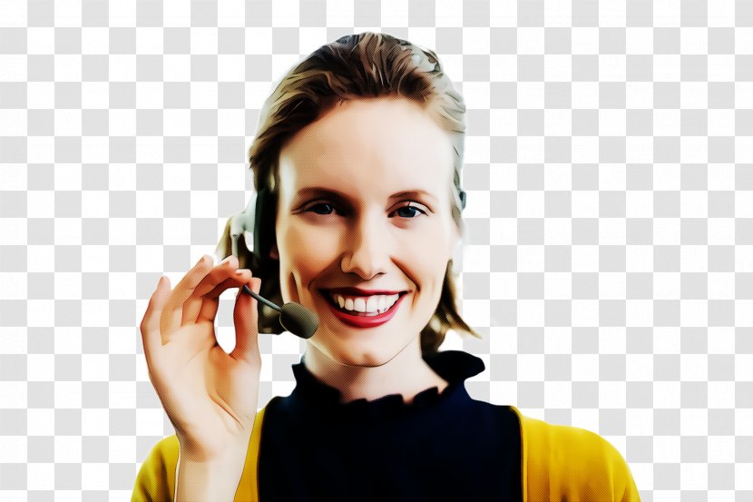 Facial Expression Smile Gesture Finger Audio Equipment - Telephone Operator Temple Transparent PNG