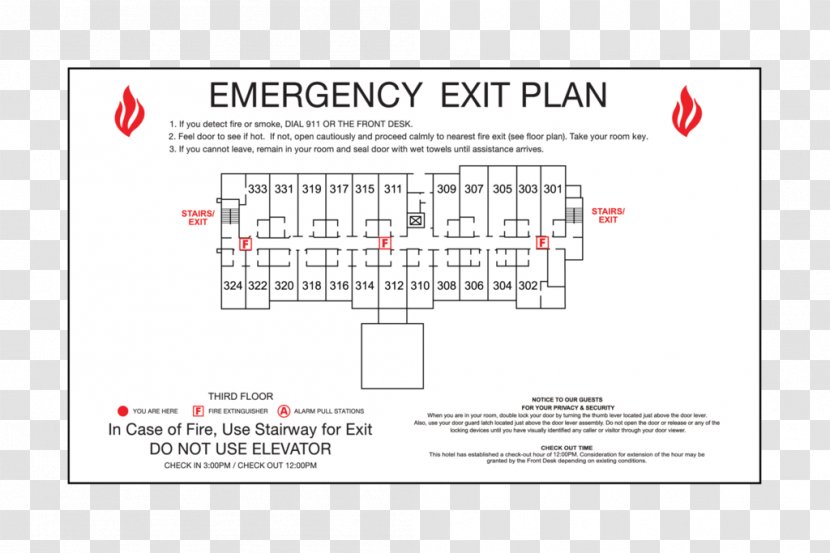 Emergency Exit Fire Escape Sign Evacuation Hotel - Text Transparent PNG