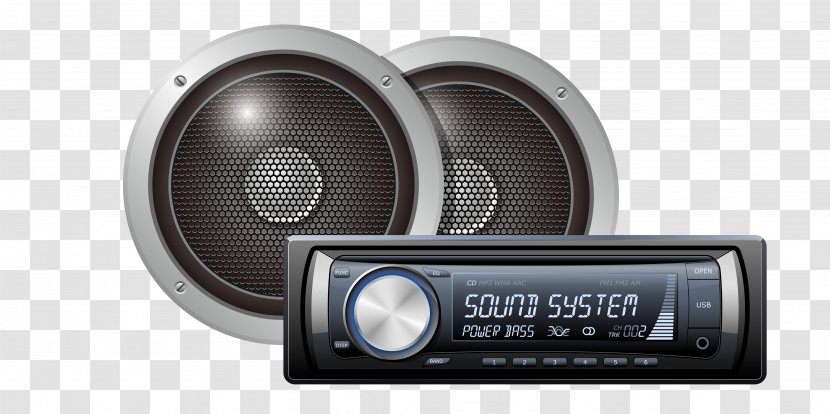 Car Vehicle Audio Stereophonic Sound Icon - Cartoon - CD Transparent PNG