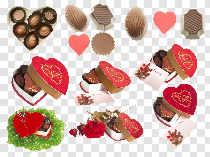Praline Bonbon Dove Clip Art - Heart - Chocolate Red Gift Box Transparent PNG