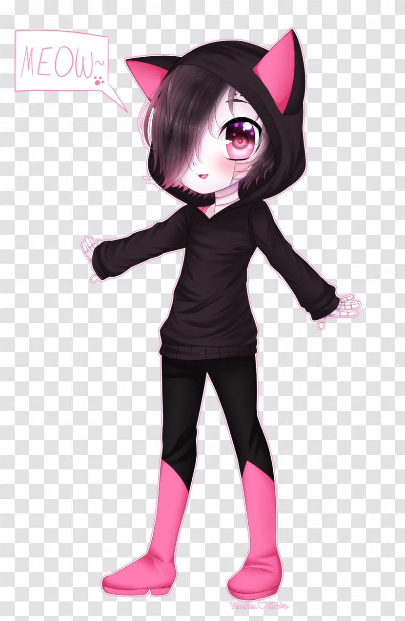Black Hair Costume Pink M Character - Joint - Vanilla Milkshake Transparent PNG