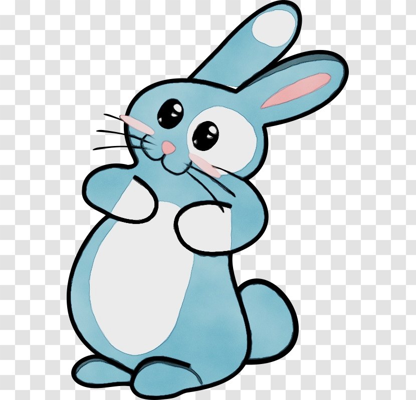 Cartoon Green Domestic Rabbit Clip Art - Whiskers Turquoise Transparent PNG