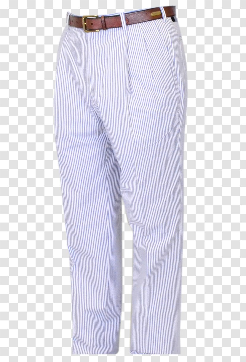 Seersucker Slacks Waist Cotton Pants - Navy - Casual Transparent PNG
