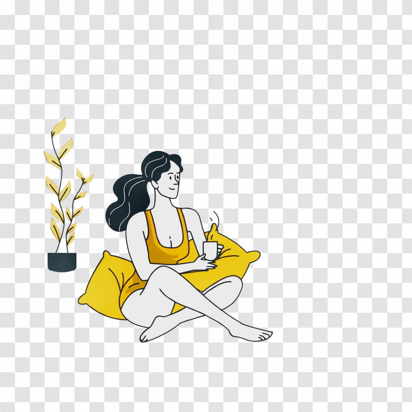 Cartoon Character Yellow Shoe Sitting Transparent PNG