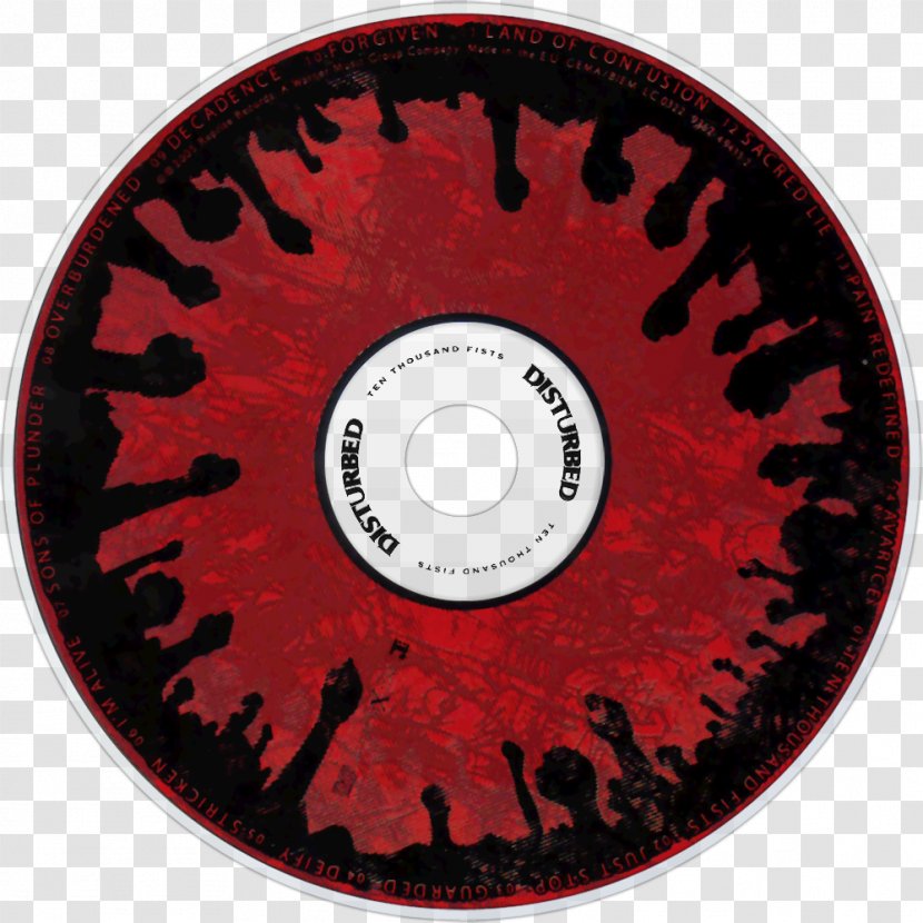 Compact Disc Disk Storage RED.M - Disturbed Album Transparent PNG