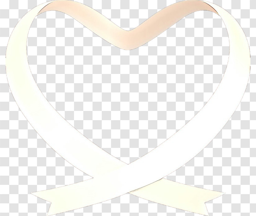 White Heart Line Beige Smile Transparent PNG