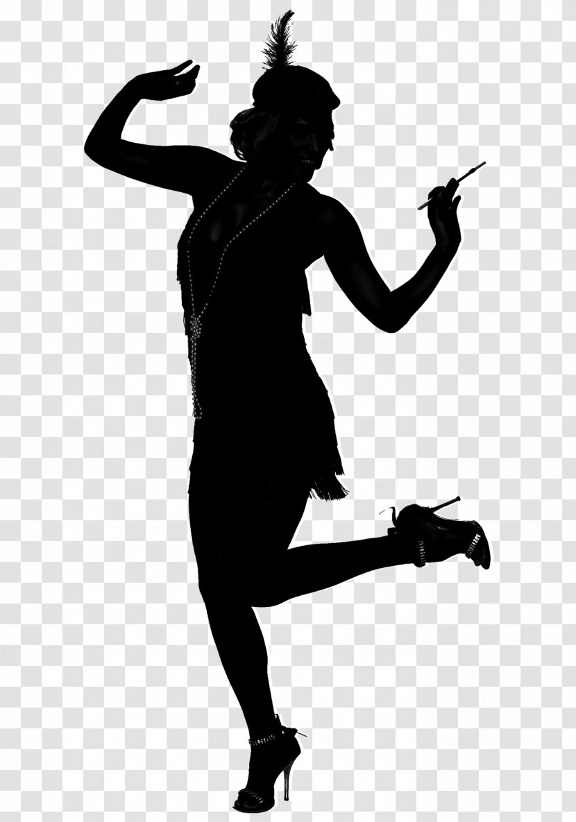 1920s Flapper Roaring Twenties Silhouette Dance - Watercolor Transparent PNG