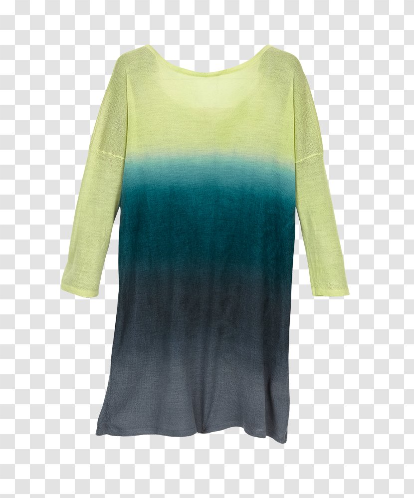 Sleeve T-shirt Shoulder Blouse Dress - Turquoise Transparent PNG