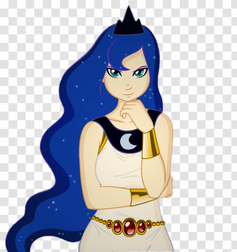 Cobalt Blue Black Hair Cartoon Character - Frame - Watercolor Transparent PNG