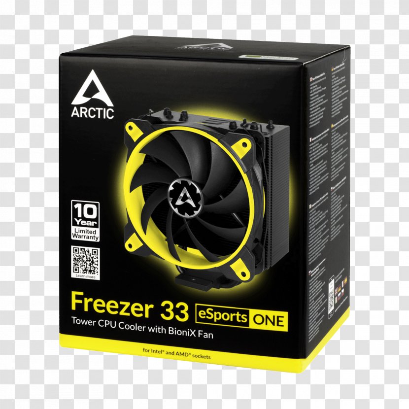 Computer Cases & Housings Arctic Freezer 33 Esports One Edition Heatsink Fan System Cooling Parts - Usb Gaming Headset Yellow Transparent PNG