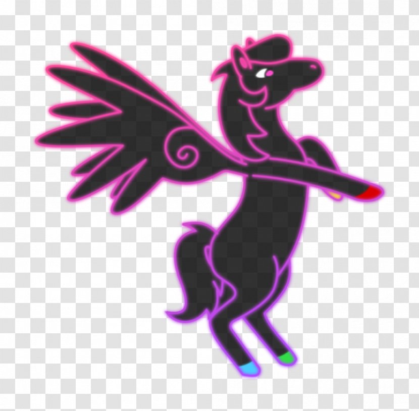 Neon Pegasus Caballo Alado Unicorn Transparent PNG