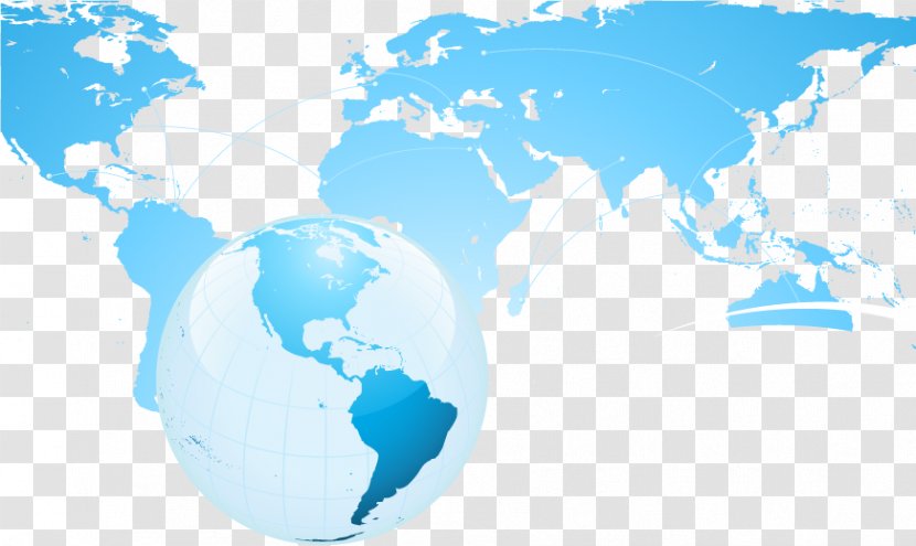 Earth World Map Globe - Equirectangular Projection - Vector Blue Transparent PNG