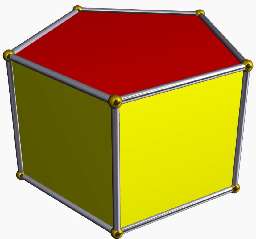 Pentagonal Prism Hexagonal Polyhedron - Yellow - Shape Transparent PNG
