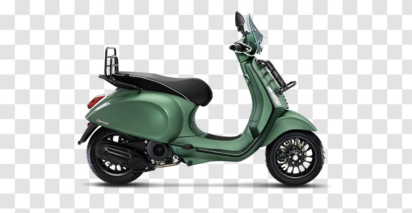 Vespa Sprint Motorcycle Primavera Scooter - Moped - Green Transparent PNG