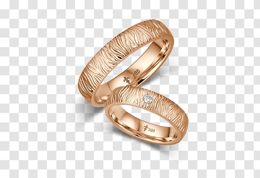 Wedding Ring Gold Engagement Czerwone Złoto - Rings Transparent PNG