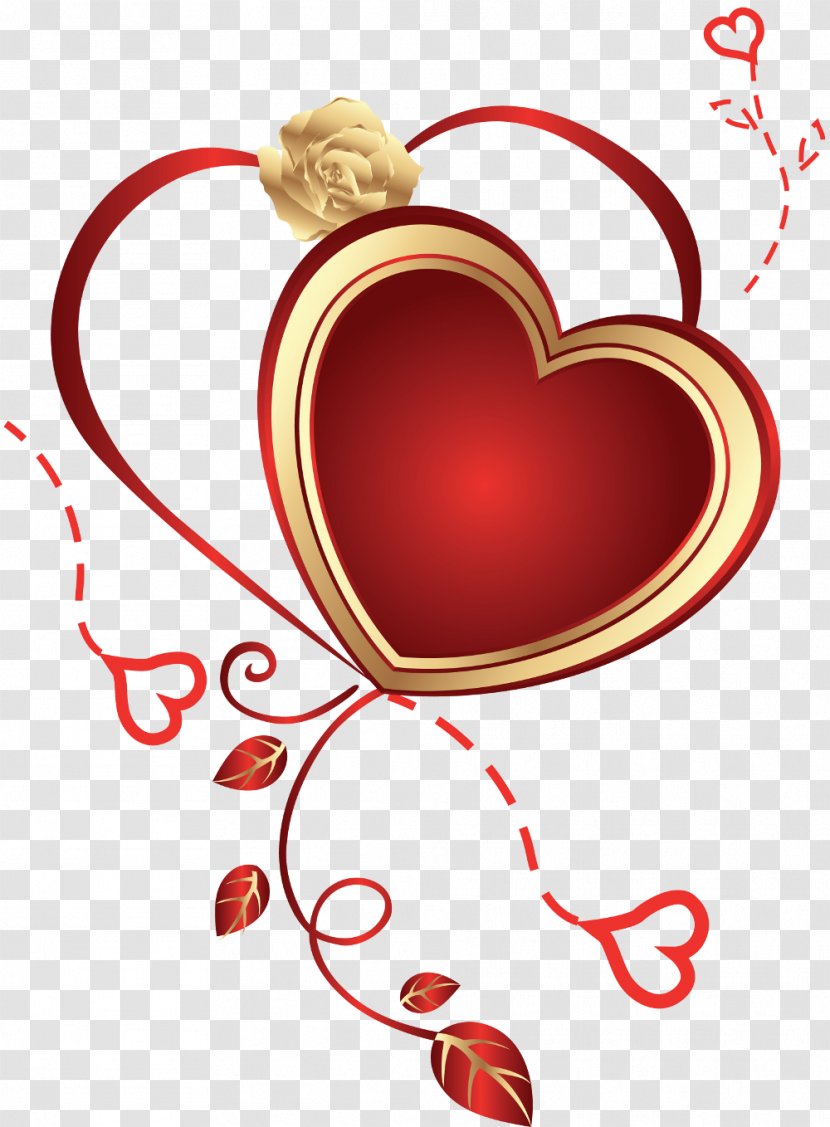 Download Adobe Illustrator Clip Art - Cartoon - Heart With Rose Clipart Transparent PNG
