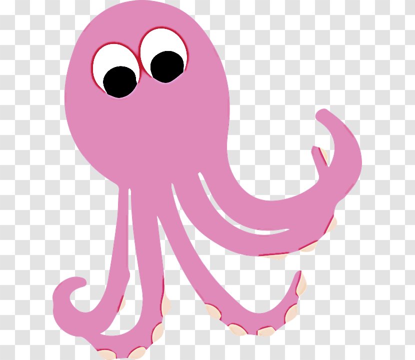 Pink Octopus Cartoon Marine Invertebrates Giant Pacific Transparent PNG