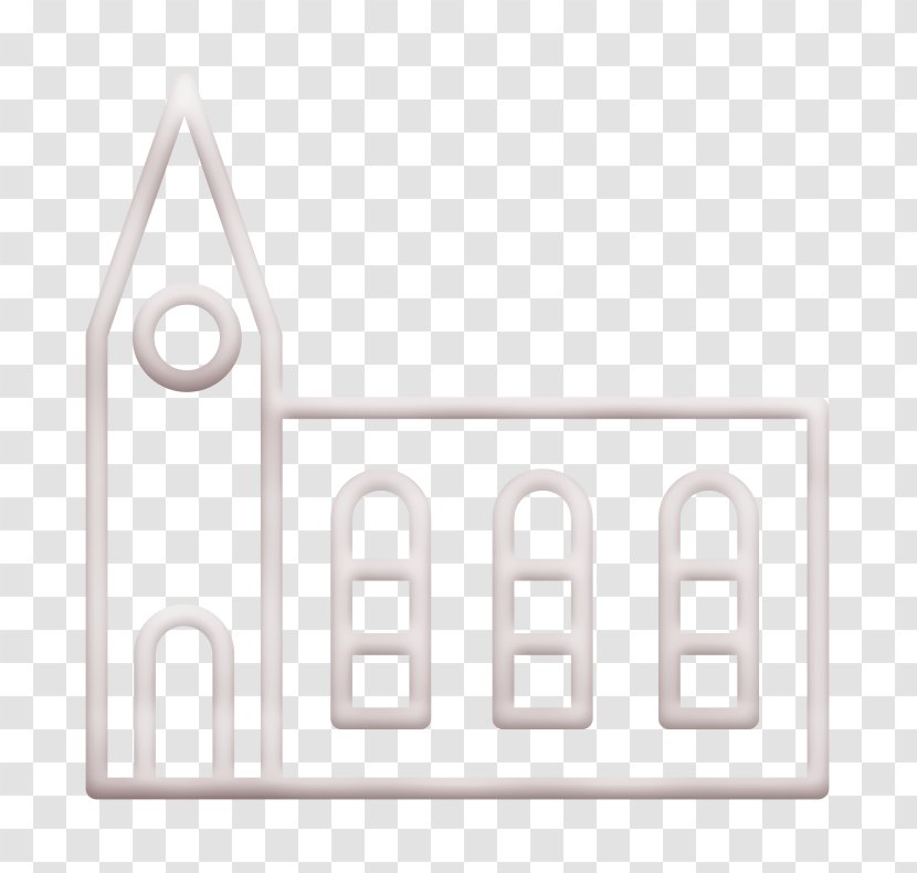 Cathedral Icon Catholic Christian - Text - Blackandwhite Logo Transparent PNG