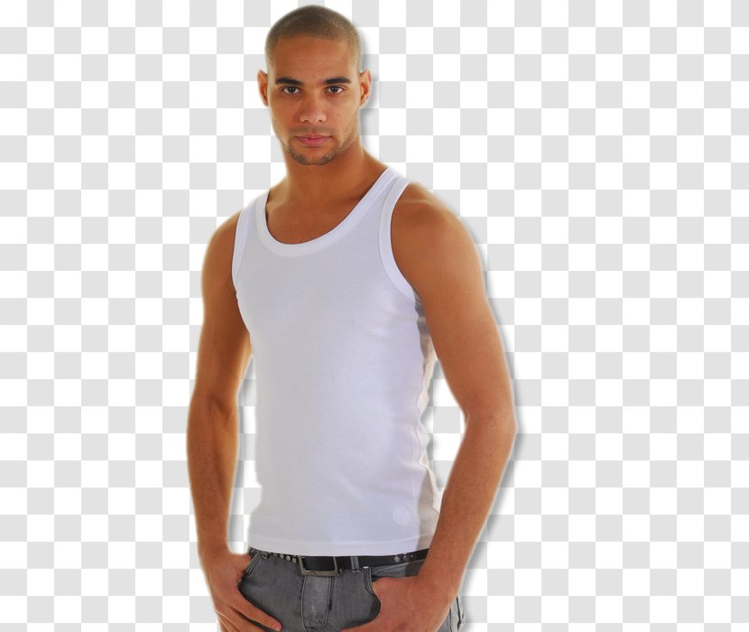 T-shirt Shoulder Sleeveless Shirt Gilets Body Man - Silhouette Transparent PNG