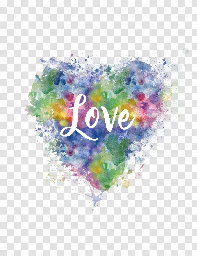 Watercolor Painting Heart Love - Paint Transparent PNG