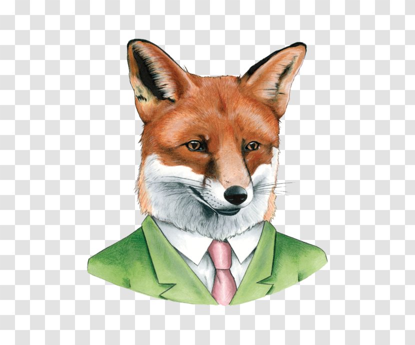 Red Fox Cat Illustration Art - Dog Like Mammal Transparent PNG