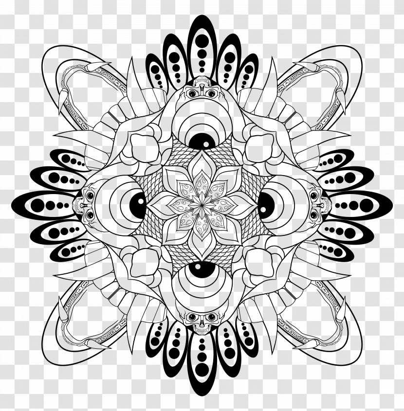 Clip Art /m/02csf Drawing Product Line - Monochrome Photography - Mandala Tattoo Transparent PNG