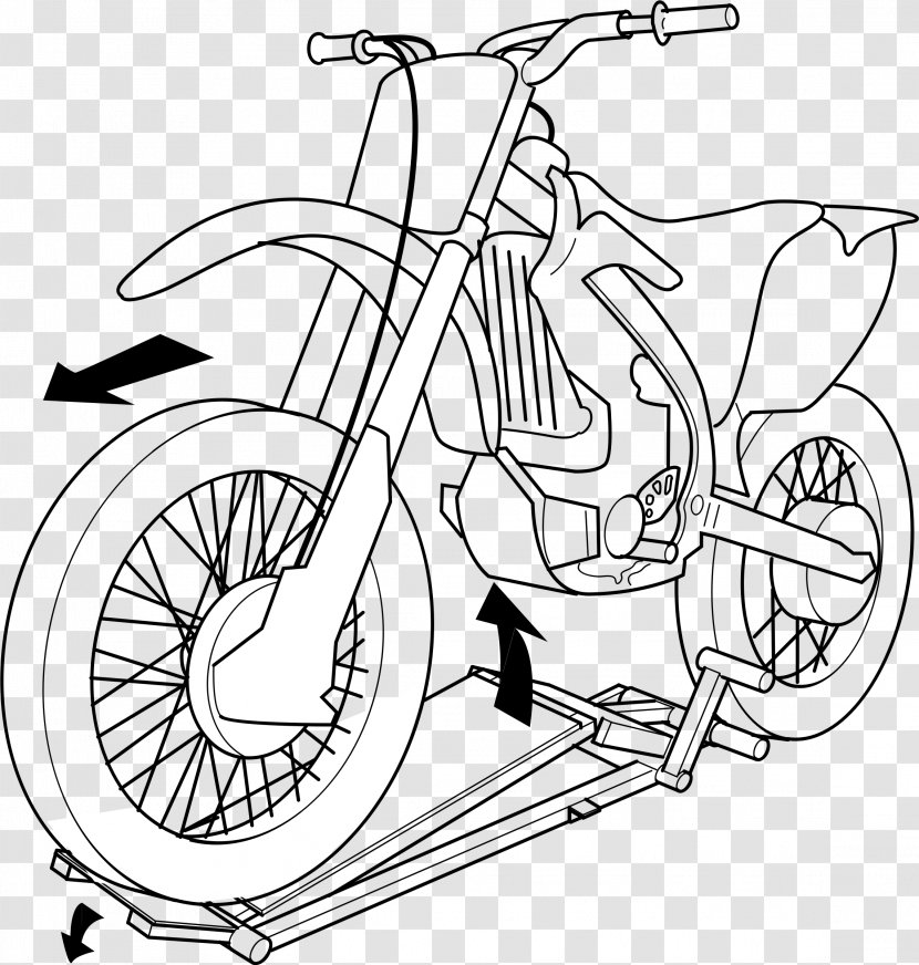 Motorcycle Lift Drawing Clip Art - Bicycle Accessory - Dirtbike Transparent PNG