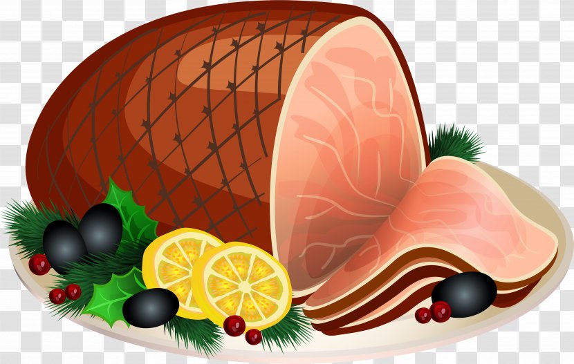 Christmas Ham Clip Art Image - Fruit - Food Clipart Transparent PNG