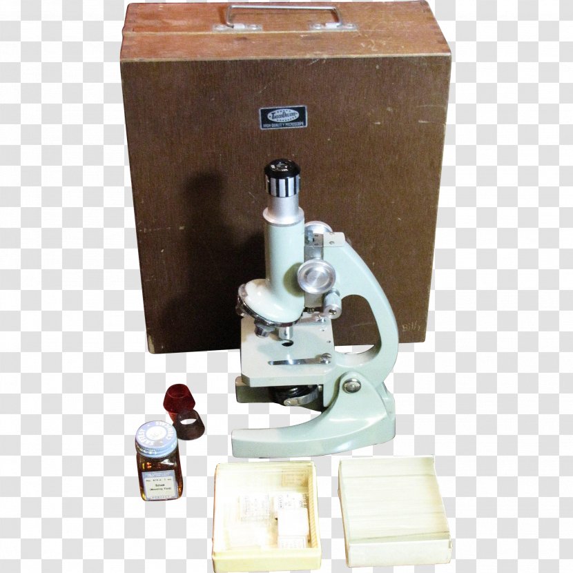 Microscope Wooden Box Scientific Instrument Eyepiece Tasco - Collectable Transparent PNG