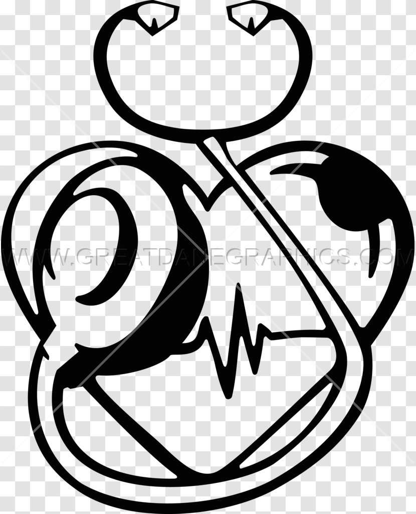 Clip Art Printed T-shirt Stethoscope Printing - Silhouette - Tshirt Transparent PNG