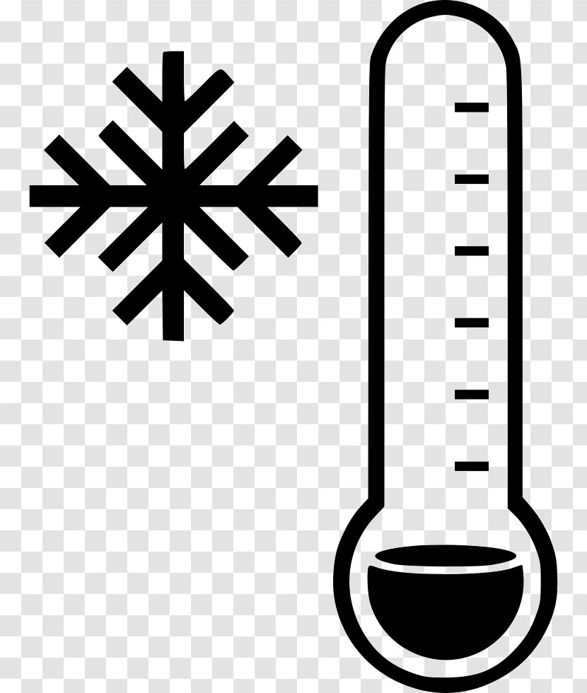 Cold Temperature Clip Art - Black And White - Snowflake Transparent PNG