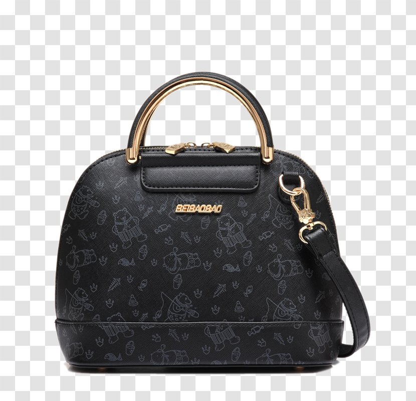 Handbag Leather Gold Dress - Strap - Black Bag Backpack Transparent PNG