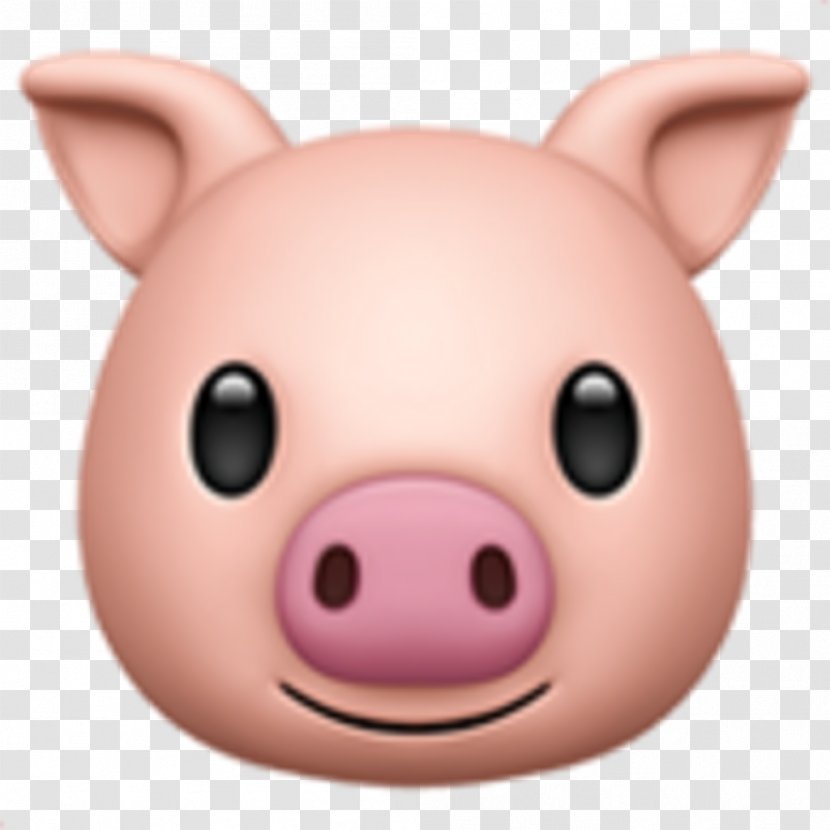 Pig Emoji IPhone X Sticker Clip Art - Mammal Transparent PNG