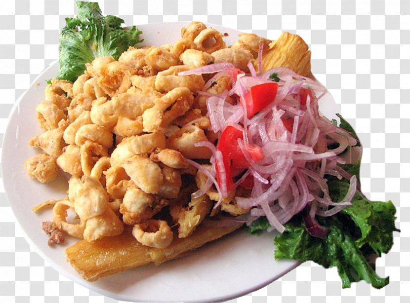 Peruvian Cuisine Jalea Ceviche Olivier Salad - Pork Rinds - Fish Transparent PNG
