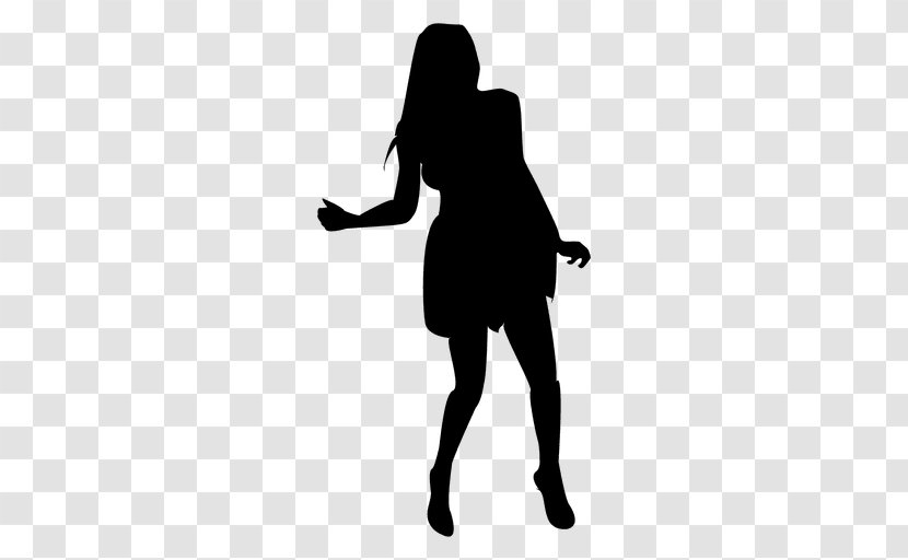 Silhouette Dance Party - Black And White Transparent PNG
