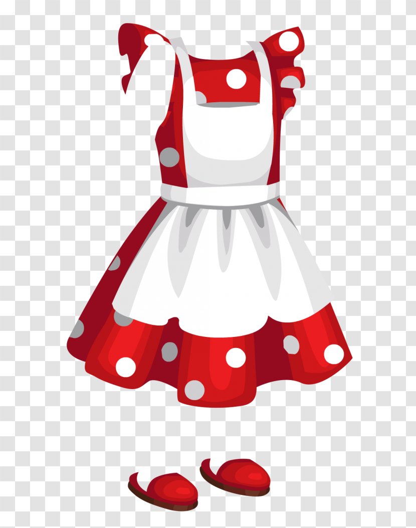 Clothing Dress Sticker Polka Dot Clip Art - Red Transparent PNG