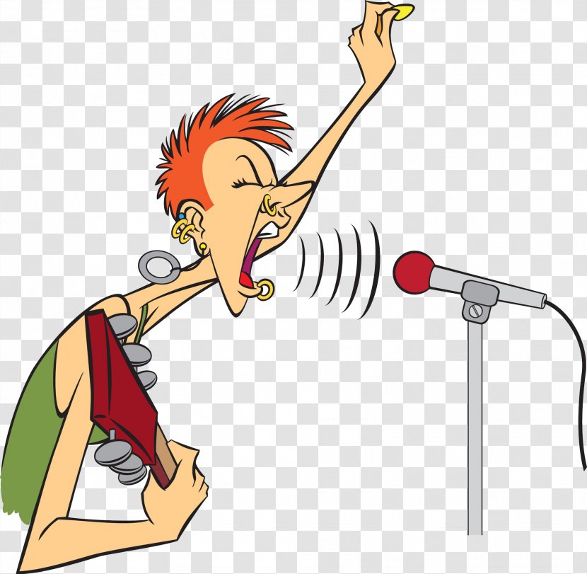 Microphone Singing Drawing Illustration - Flower - A Man Who Sings Loudly To Transparent PNG