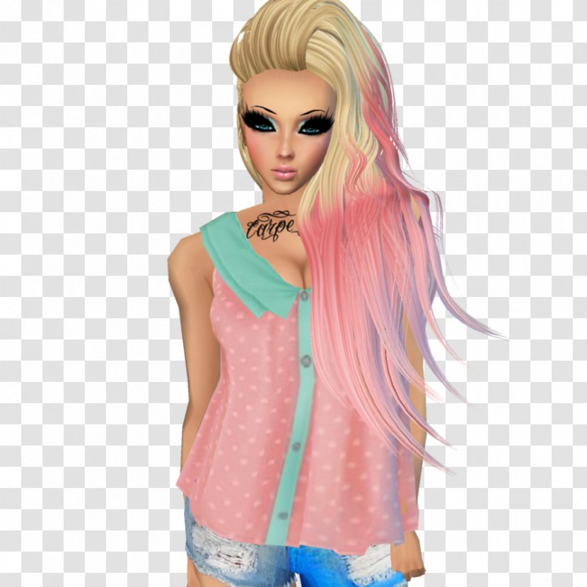 Barbie Blond Brown Hair Pink M Transparent PNG