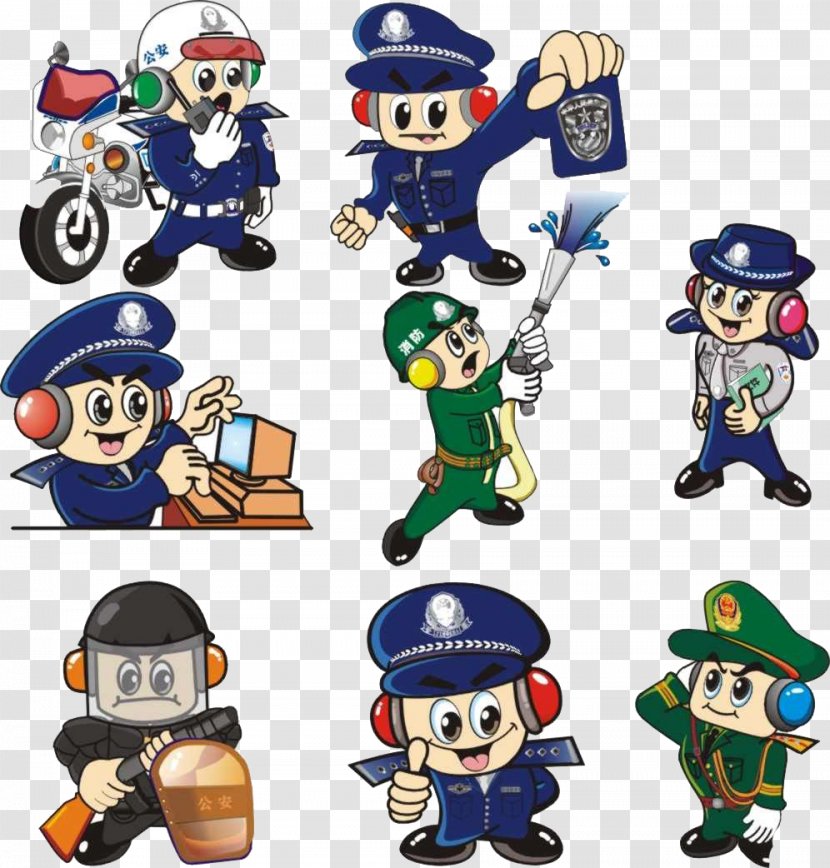 Police Officer Cartoon Illustration - Blue Clothes Of The Transparent PNG