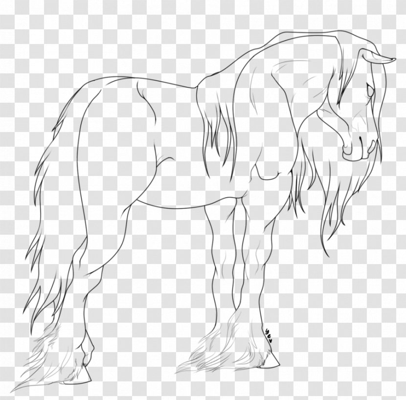Clydesdale Horse Fjord American Miniature Paint Shire - Fictional Character - Based Line Drawing Transparent PNG