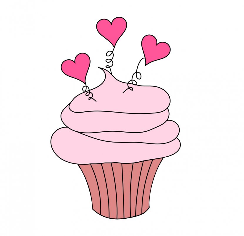 Cupcake Valentine's Day Clip Art - Silhouette - Valentine Cake Cliparts Transparent PNG