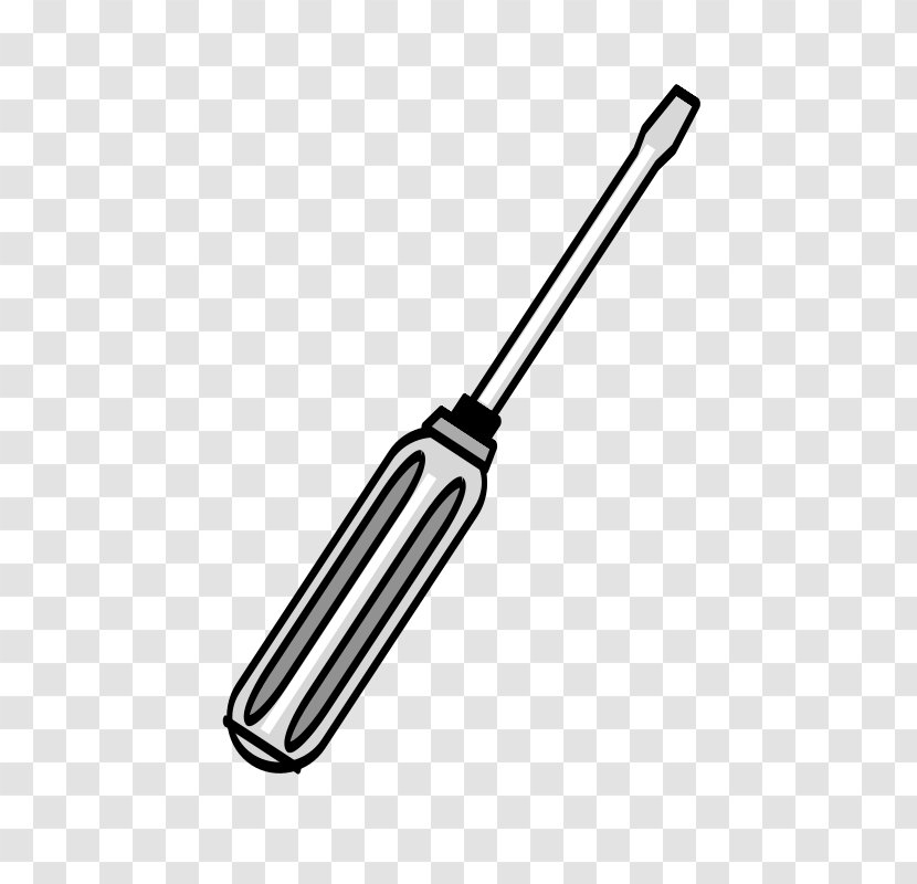 Clip Art Vector Graphics Screwdriver Image - Black And White Transparent PNG