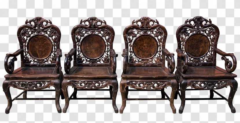 Chair Table - Wood - Retro Carved Chinese Table, Four Transparent PNG