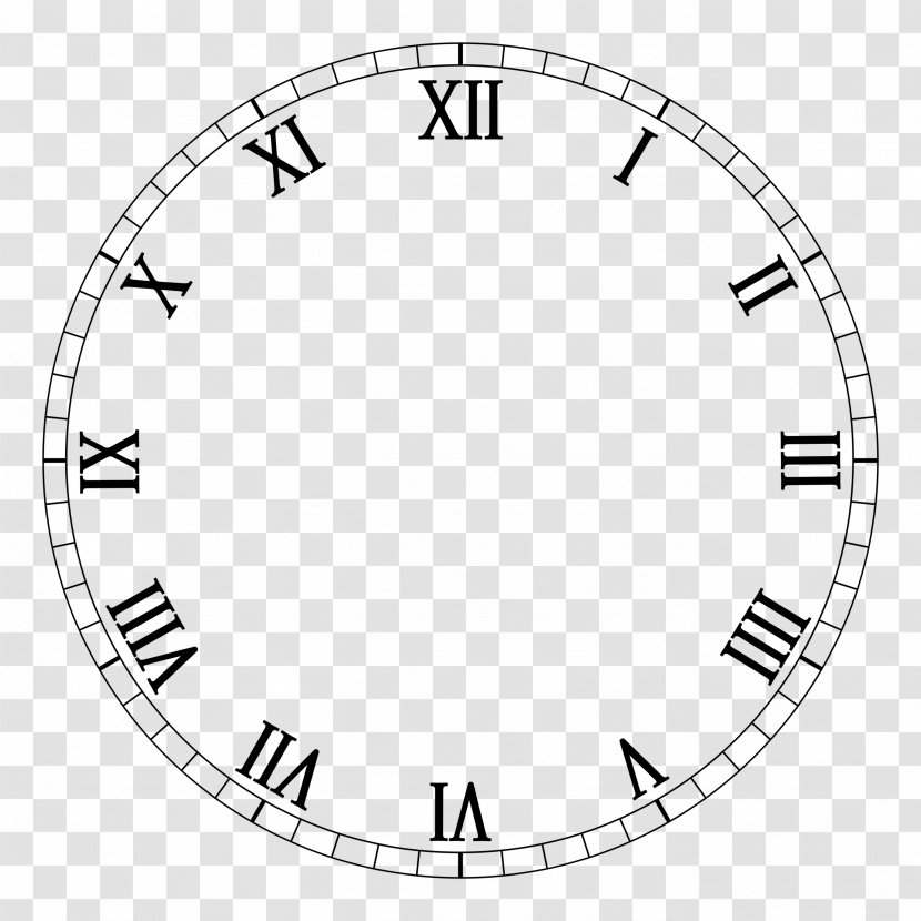 Clock Face Roman Numerals Digital Movement - Numerical Digit Transparent PNG