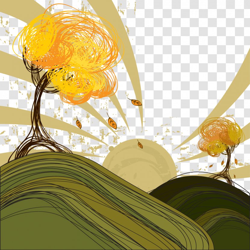 Download - Orange - Hand Painted Autumn Transparent PNG